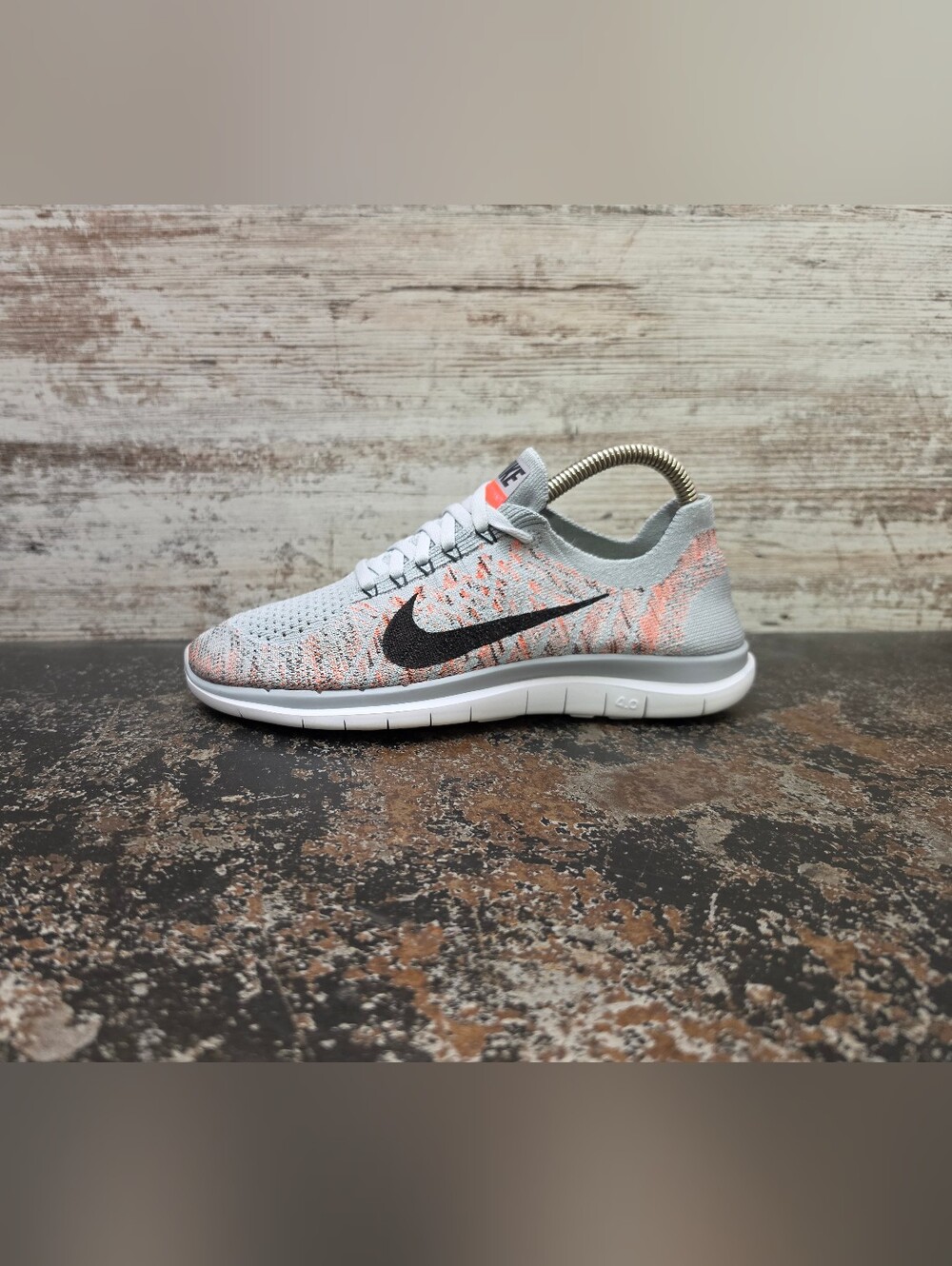 Womens Nike Free Run 4.0 Flyknit Running Shoes Sz 7.5 Used 717076 009